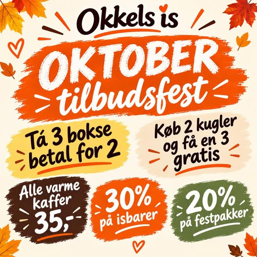 Okkels tilbyder gratis tredje kugle is i oktober