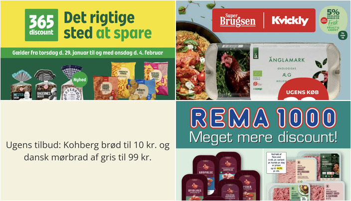 Ugens tilbud: Kohberg brød til 10 kr. og dansk mørbrad af gris til 99 kr.