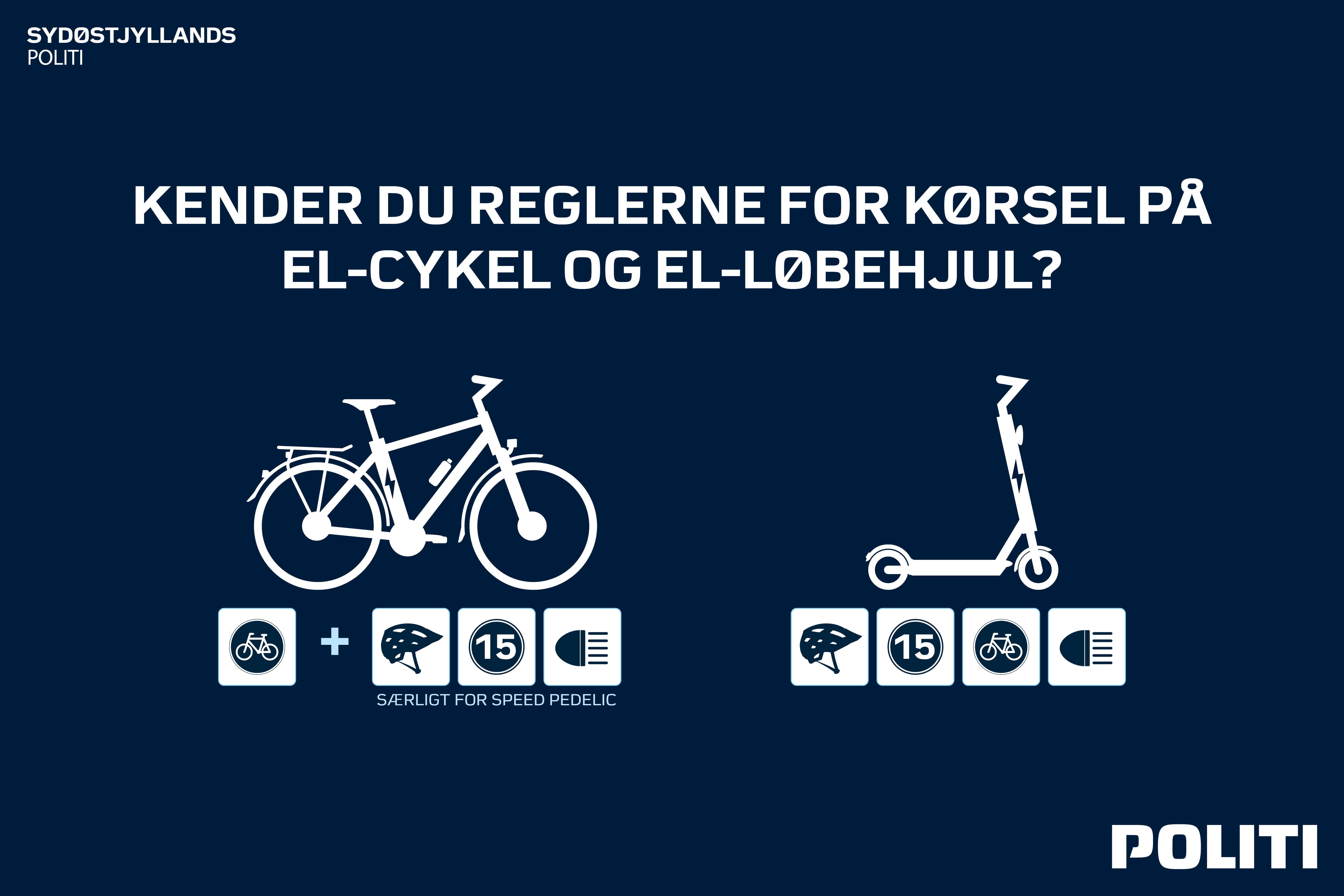 Kend reglerne for el-cykler og el-løbehjul