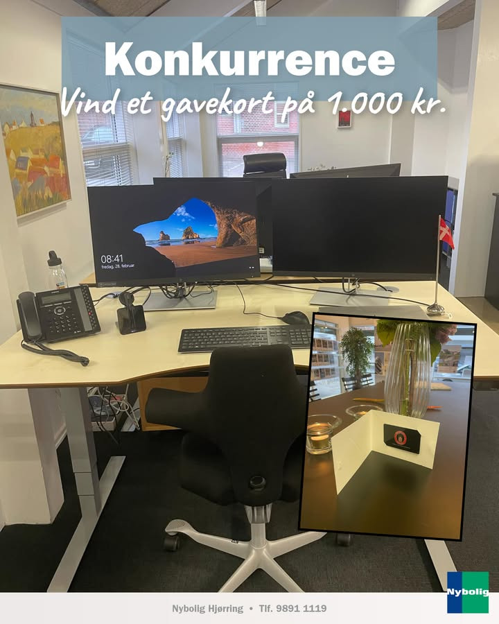 Nybolig Hjørring inviterer til gætteleg om ny medarbejder med chance for at vinde gavekort