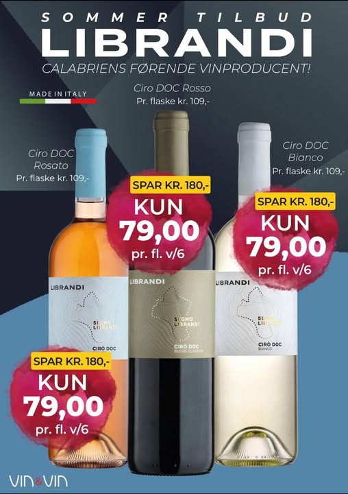 Vin & Vin Hobro præsenterer sommertilbud på Librandi-vine fra Calabrien