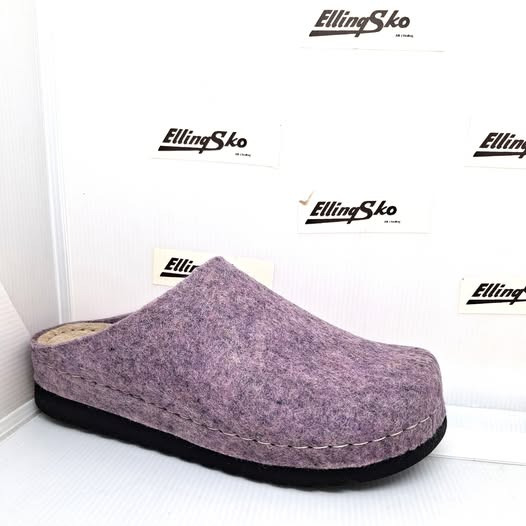 Elling Sko annoncerer tilbud på Charlotte hjemmesko i uldfilt