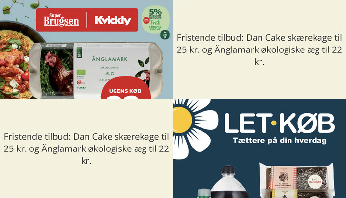 Fristende tilbud: Dan Cake skærekage til 25 kr. og Änglamark økologiske æg til 22 kr.