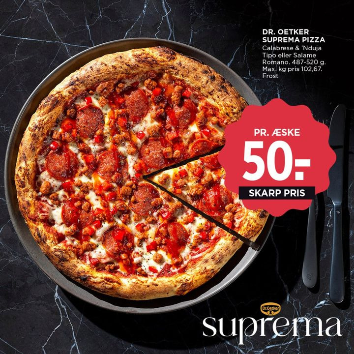 Nyhed hos MENY Hjerting: Prøv den nye sprøde Suprema pizza fra Dr. Oetker til skarp pris