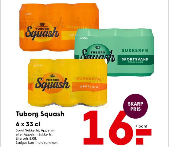 Spar Suldrup har tilbud på Lurpak smør, BKI kaffe, bland-selv-slik og Tuborg Squash