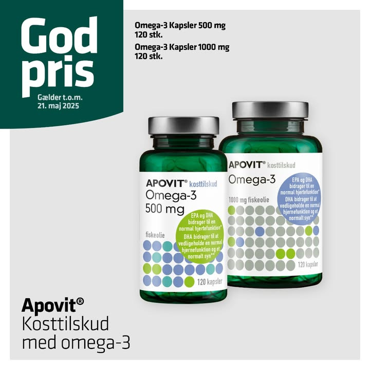 Ikast Apotek tilbyder gode priser på Apovit omega-3 kosttilskud