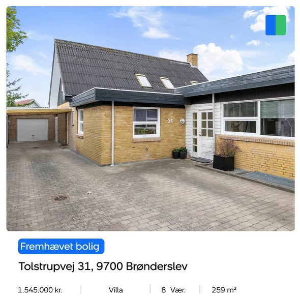 Nybolig Brønderslev & Vrå præsenterer bolig på Tolstrupvej 31 med plads til familien