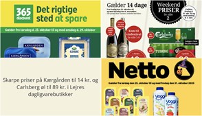 Skarpe priser på Kærgården til 14 kr. og Carlsberg øl til 89 kr. i Lejres dagligvarebutikker