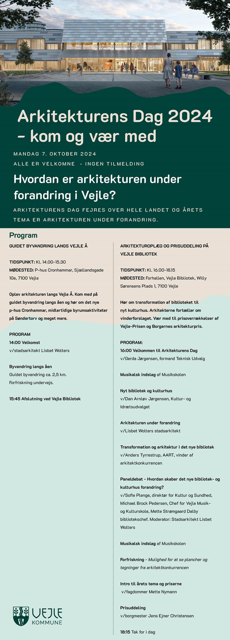 Vejle fejrer arkitekturdagen med byvandring, oplæg og priser 