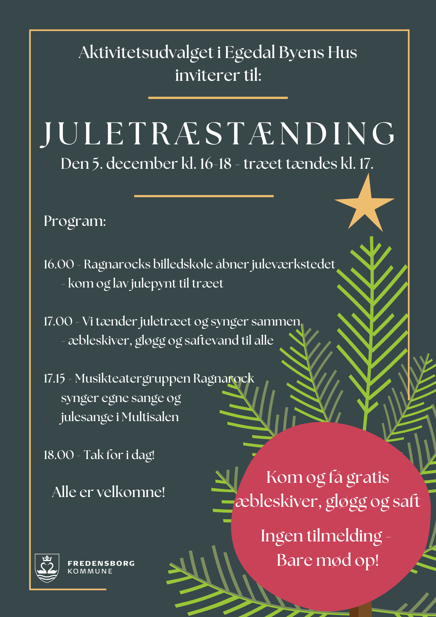 Juletræstænding i Egedal: En hyggelig eftermiddag for hele familien