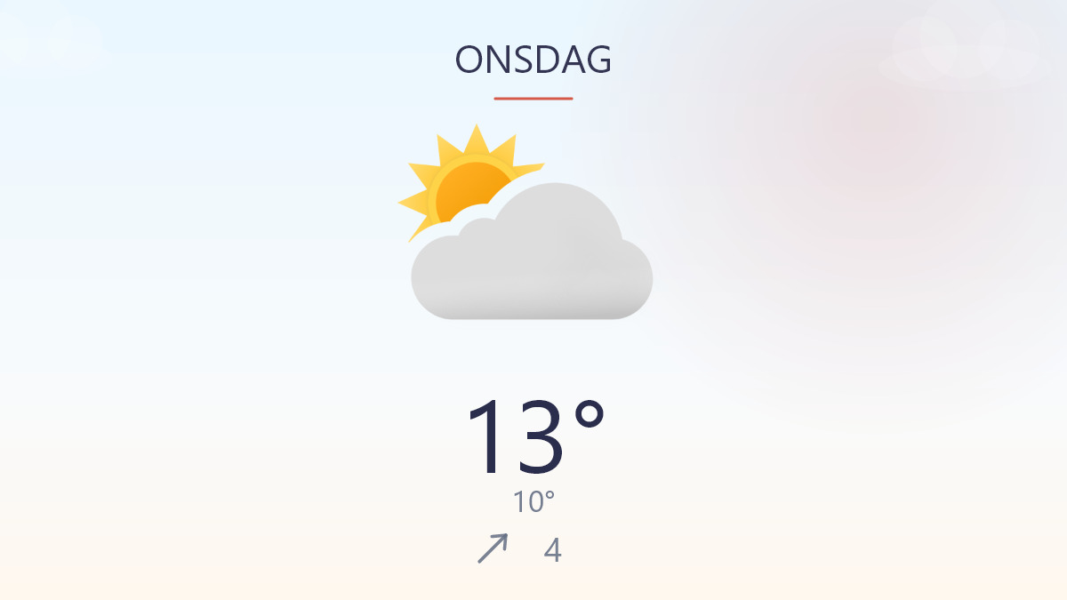 Kølig og rolig dag med en lille byge