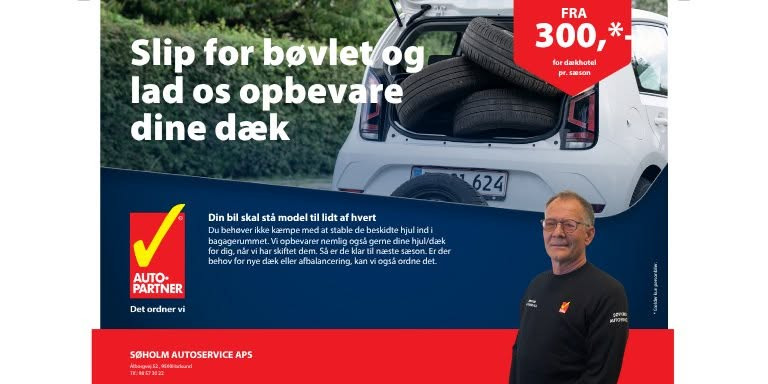 Søholm Autoservice ApS tilbyder plads på dækhotel