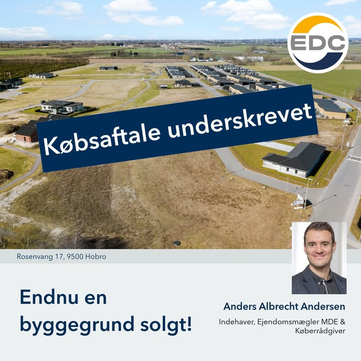 Kun 10 byggegrunde tilbage i attraktiv udstykning ved Rosenvang/Liljevang meddeler EDC Søren Jensen