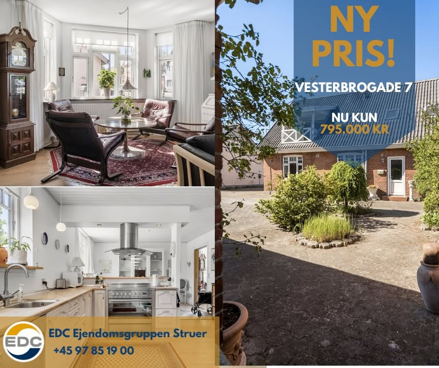 Ny pris på ejendom med bolig og erhverv i Humlum