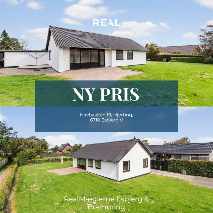 RealMæglerne Esbjerg og Bramming annoncerer prisnedsættelse på villa i Hjerting