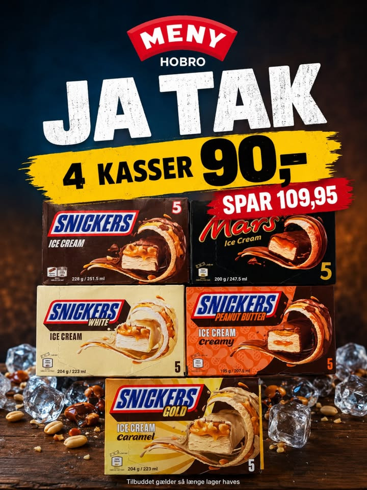 MENY Hobro tilbyder store besparelser på Mars og Snickers is