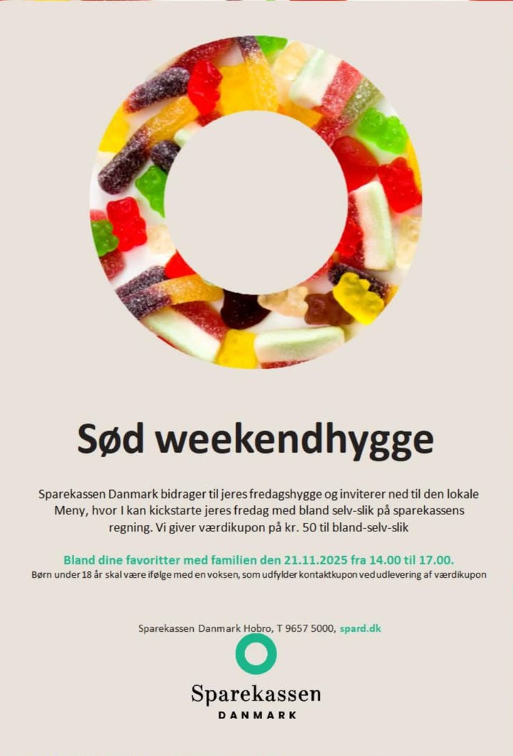 Meny Hobro tilbyder gratis bland-selv-slik med værdikupon