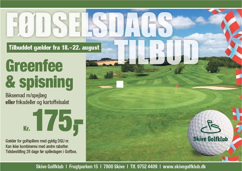 Fødselsdagsuge hos Skive Golfklub med særligt tilbud