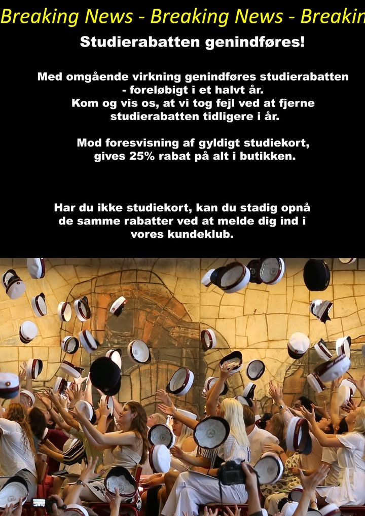 Frelsens Hærs Genbrugsbutik genindfører studierabat som forsøg for at fremme besparelser