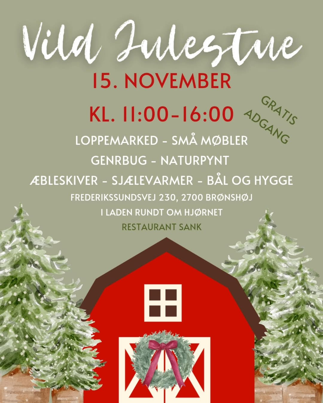 Vild Julestue i Brønshøj: Genbrug, naturpynt og bålhygge