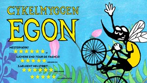 Cykelmyggen Egon cykler ind på Bellevue Teatret