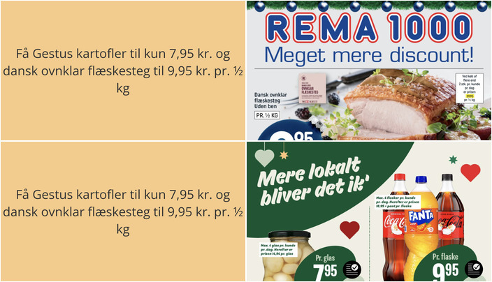 Få Gestus kartofler til kun 7,95 kr. og dansk ovnklar flæskesteg til 9,95 kr. pr. ½ kg