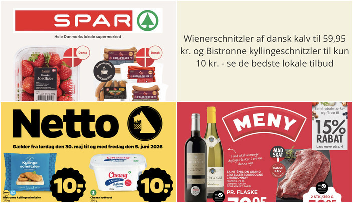 Wienerschnitzler af dansk kalv til 59,95 kr. og Bistronne kyllingeschnitzler til kun 10 kr. - se de bedste lokale tilbud