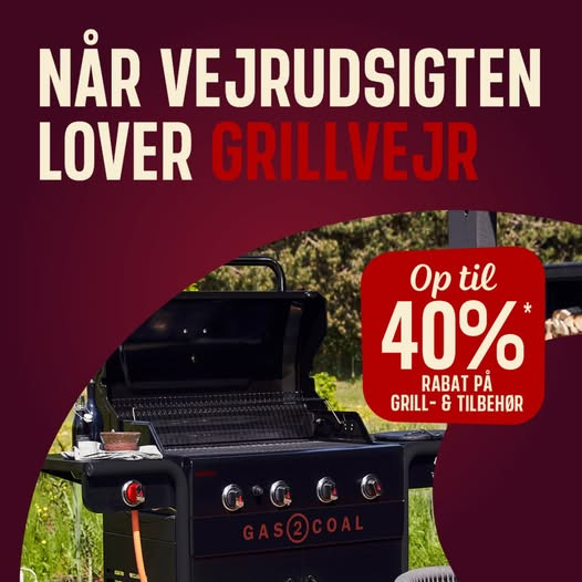 Skousen Holstebro tilbyder op til 40% rabat på grill og pizzaovne i solskinsvejret