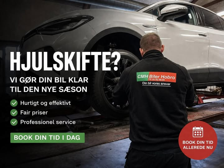 Oscar Biludlejning Hobro opfordrer til at bestille tid til hjulskifte