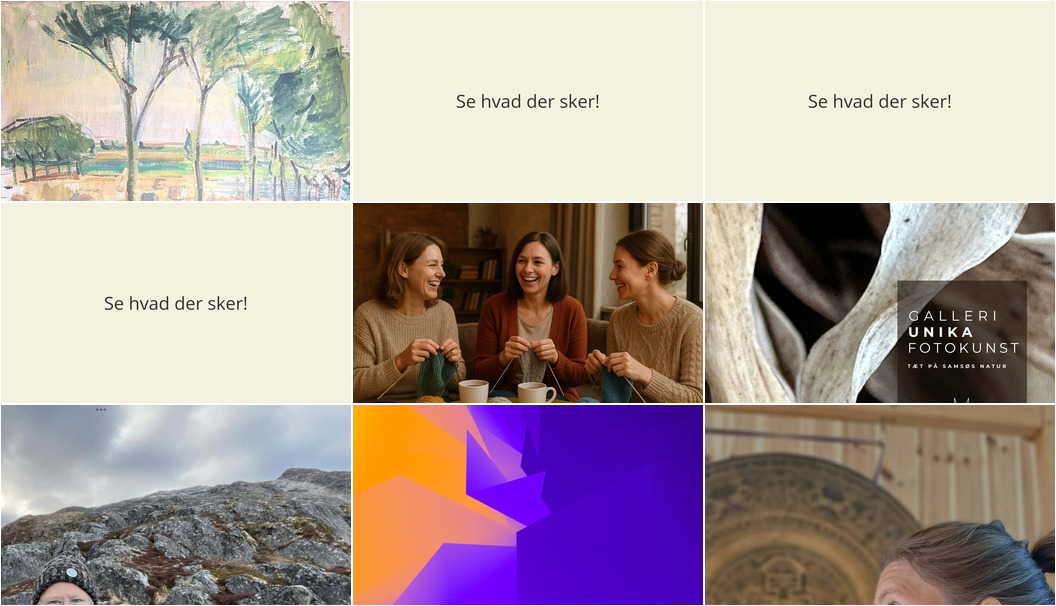 Udstillinger, håndarbejde og Gong Rejse - Oplev Samsø i næste uge