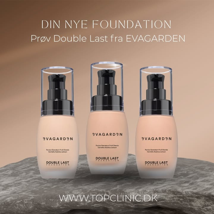 Top Clinic præsenterer Double Last Foundation fra EVAGARDEN for en fejlfri hud hele dagen