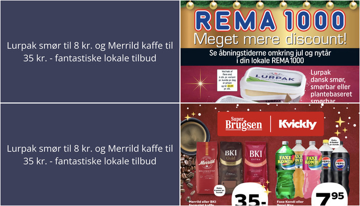 Lurpak smør til 8 kr. og Merrild kaffe til 35 kr. - fantastiske lokale tilbud
