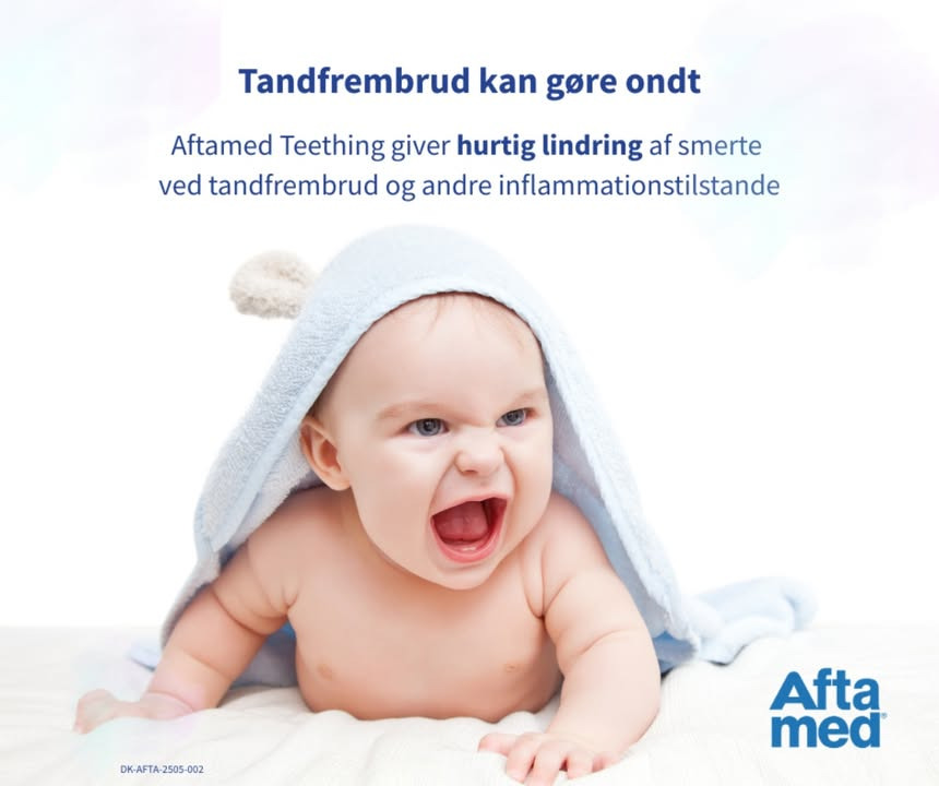 Herning Løve Apotek anbefaler Aftamed Teething Gel til tandfrembrud