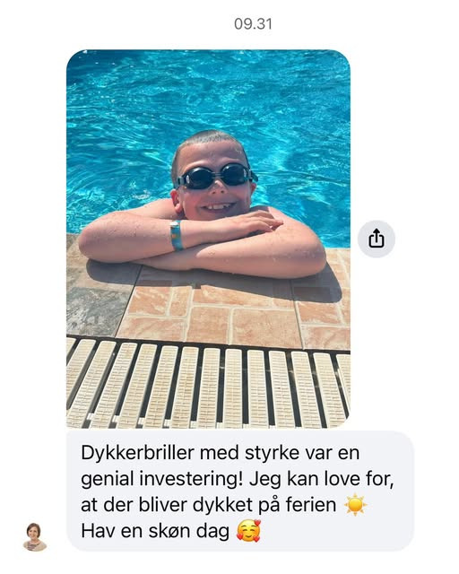 Nyt Syn Støvring ApS glæder sig over kundernes ferieoplevelser med dykkerbriller med styrke