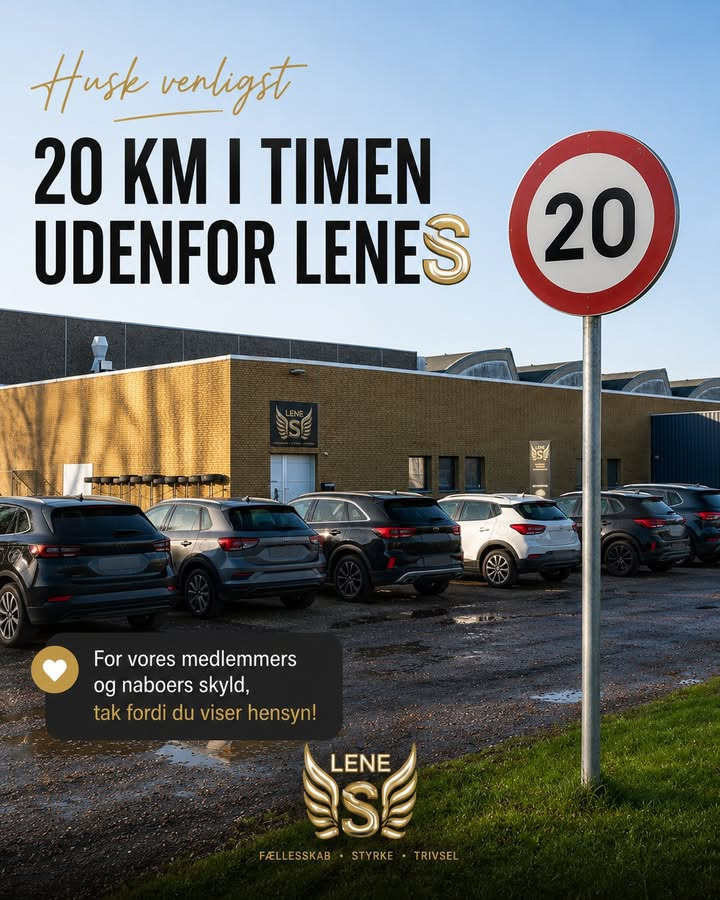LeneS minder om 20 km/t indenfor porten
