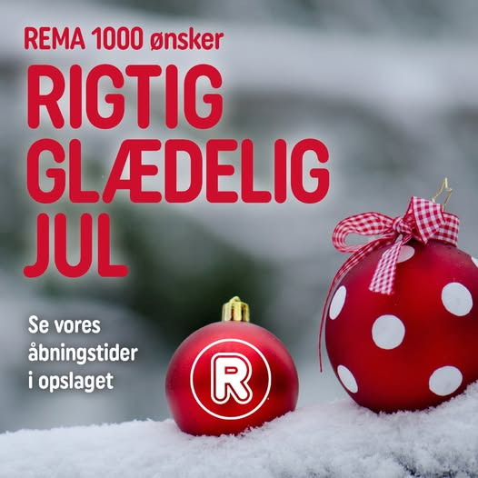Rema 1000 Ikast informerer om åbningstider i julen