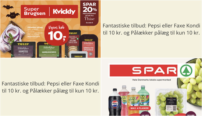 Fantastiske tilbud: Pepsi eller Faxe Kondi til 10 kr. og Pålækker pålæg til kun 10 kr.