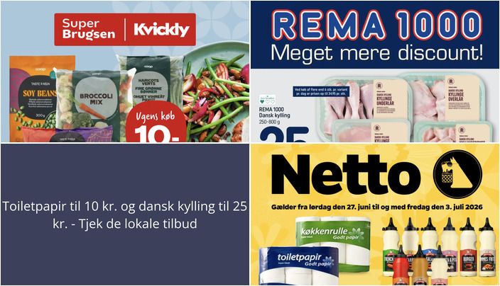 Toiletpapir til 10 kr. og dansk kylling til 25 kr. - Tjek de lokale tilbud