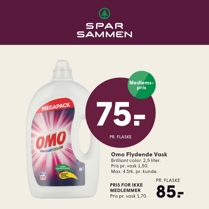 Spar Skallerup A/S tilbyder rabat på vaskemiddel med SPAR SAMMEN-appen