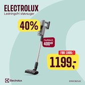 Skousen Thisted tilbyder 40% rabat på ledningsfri Electrolux støvsuger