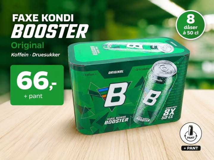 Spar Skejby frister med energitilbud: Faxe Kondi Booster til kun 66 kr.
