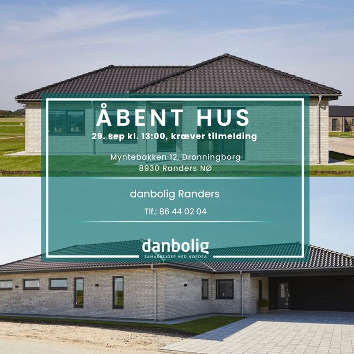 Danbolig Randers inviterer til åbent hus i ny 1-plans villa i Dronningborg