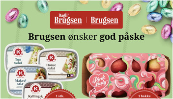K-Salat pålægssalat til kun 9 kr. og Pink Lady æbler til 20 kr. pr. bakke