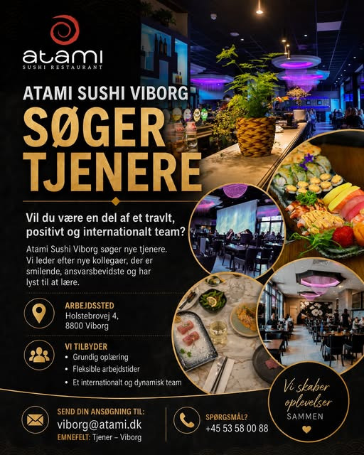 Atami Viborg søger tjenere til Atami Sushi Viborg