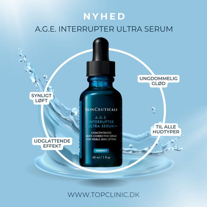 Top Clinic v/Else M&#xF8;ller Larsen: F&#xE5; strammere hud med A.G.E. Interrupter Ultra Serum og gratis HA Intensifier til en v&#xE6;rdi af 495 kr.