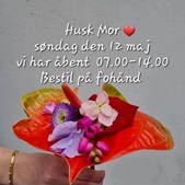 Ekstra åbningstider og levering af Morsdags blomster i Fredericia, Middelfart og Børkop