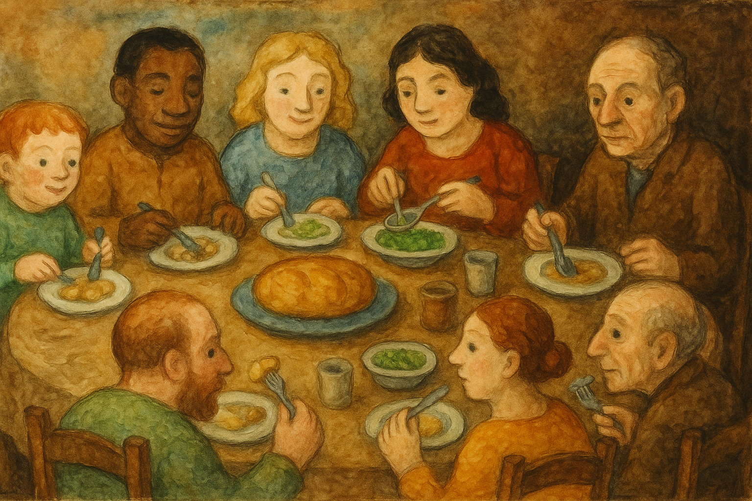 Fællesspisning i Jesu Kristi Kirke af Sidste Dages Hellige