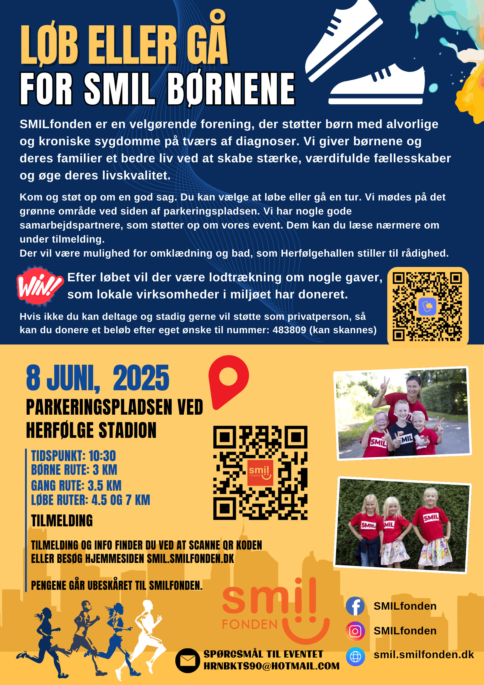 Løb eller gå en tur for SMIL børnene 
