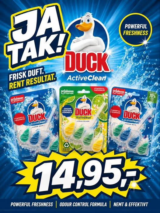 SPAR Valsgård tilbyder Duck ActiveClean WC-blokke til 14,95 kr.