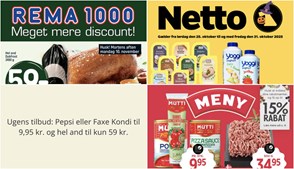 Ugens tilbud: Pepsi eller Faxe Kondi til 9,95 kr. og hel and til kun 59 kr.